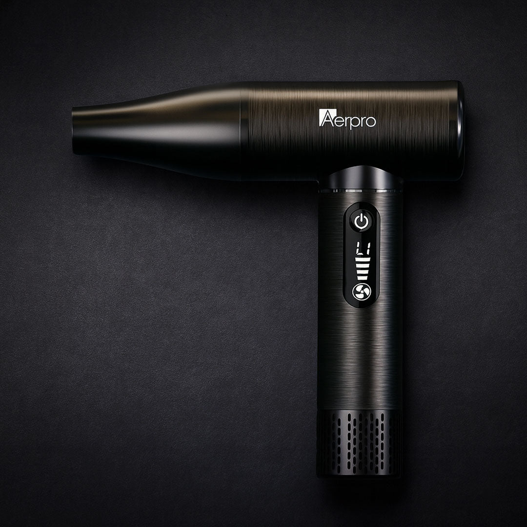 Aerpro APDB1 | Brushed Metal Handheld Dust Blower – 130,000 RPM, USB-C, LED Display