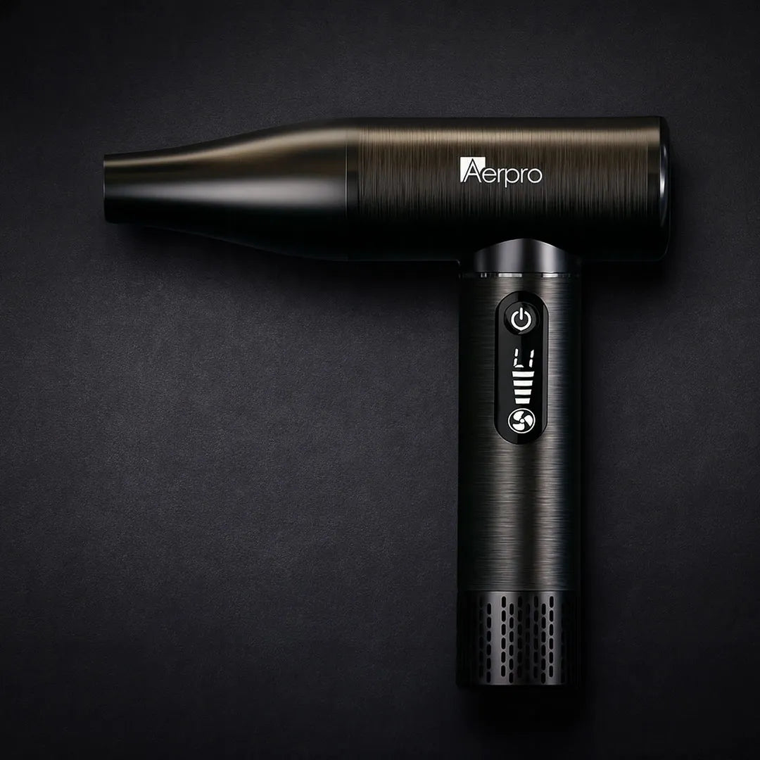 Aerpro APDB1 | Brushed Metal Handheld Dust Blower – 130,000 RPM, USB-C, LED Display