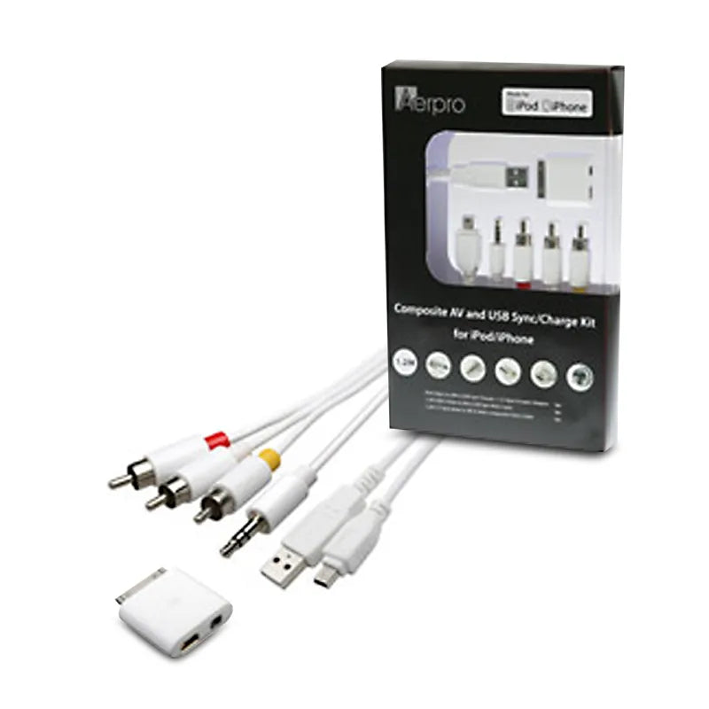 Aerpro APL40 1.5m AV Cable Suits iPad/iPhone/iPod USB & Mini USB Input
