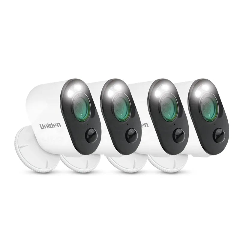 Uniden APPCAMSOLOPRO-4 Guardian App Cam Solo Pro 100% Wirefree 1080P Spotlight & Security Camera - Quad Pack