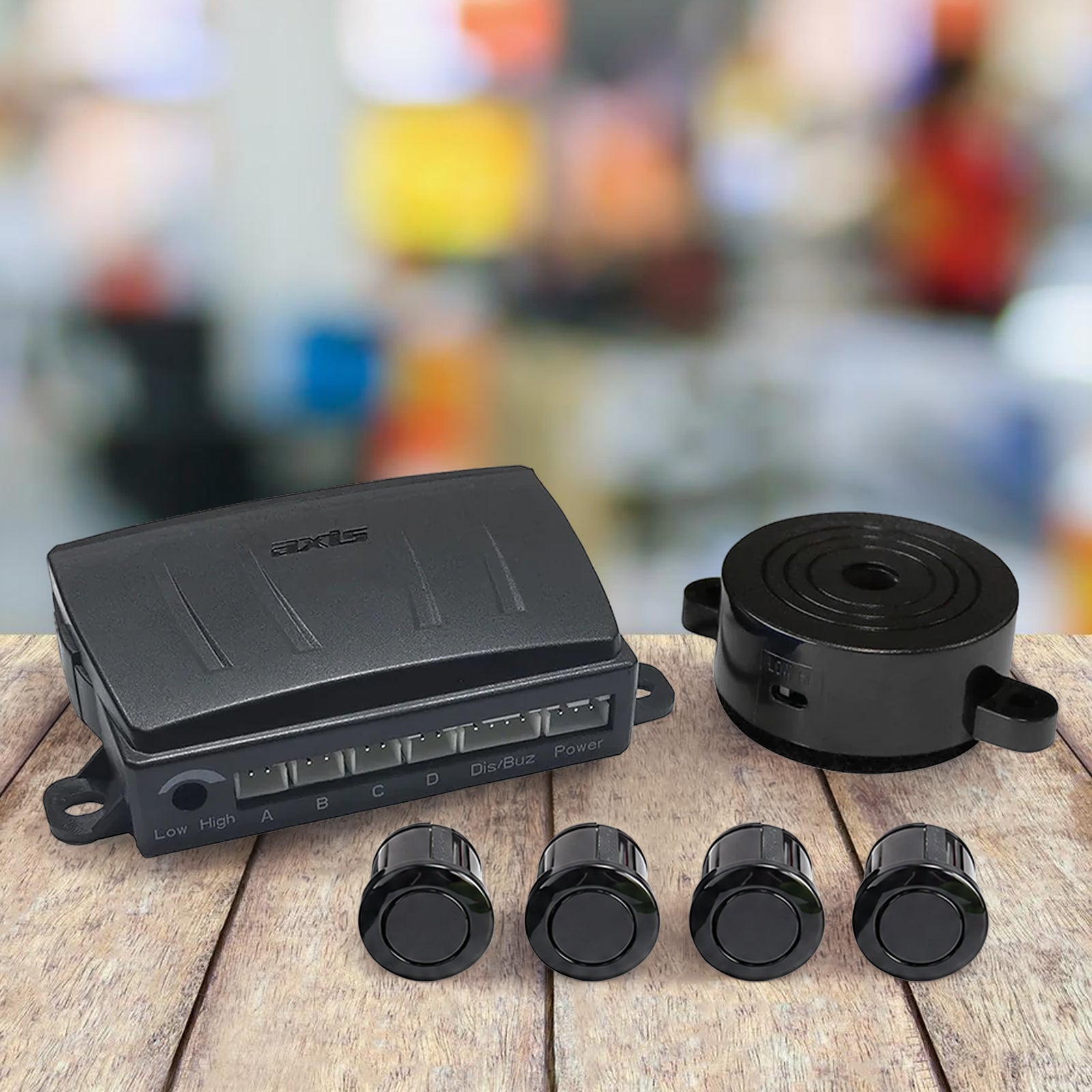 AXIS APS401B - 4-Sensor Parking System with Selectable Buzzer Volume and Dual Mounting