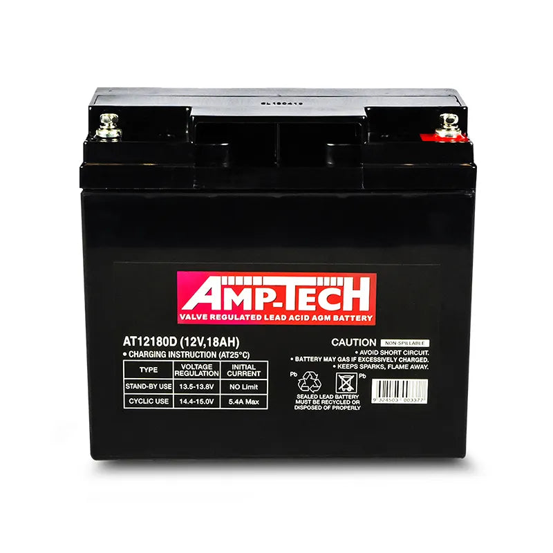 Amp-Tech AT12180D VRLA/AGM Deep Cycle Battery (12V 18Ah)
