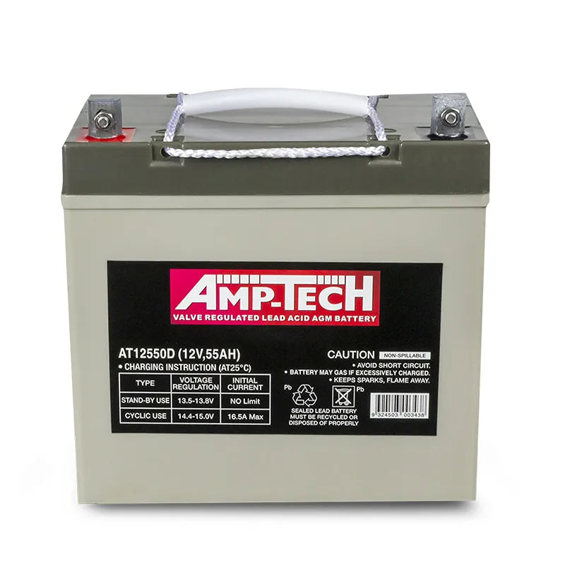 Amp-Tech AT12550D VRLA/AGM Deep Cycle Battery (12V 55Ah)