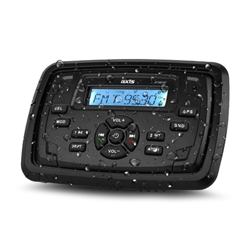 Axis AT1901BT Single DIN 12V Water/Dust Proof AM/FM Multimedia Player