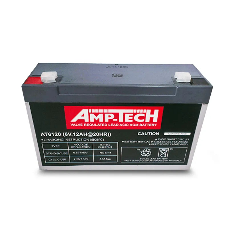 Amp-Tech AT6120 SLI/AGM General Purpose Battery (6V, 12Ah)