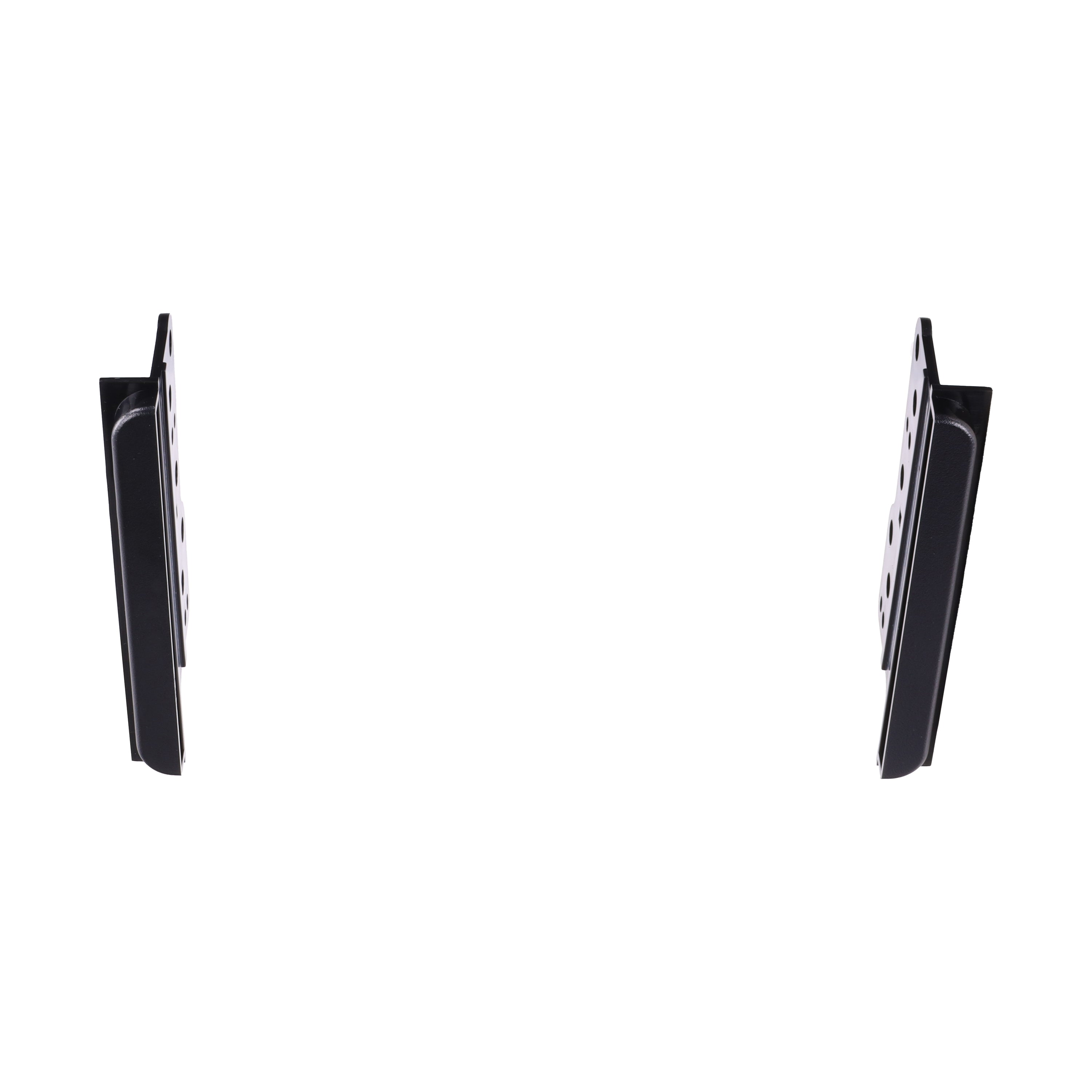 Pair of Aerpro ATB2 black double DIN side brackets standing upright