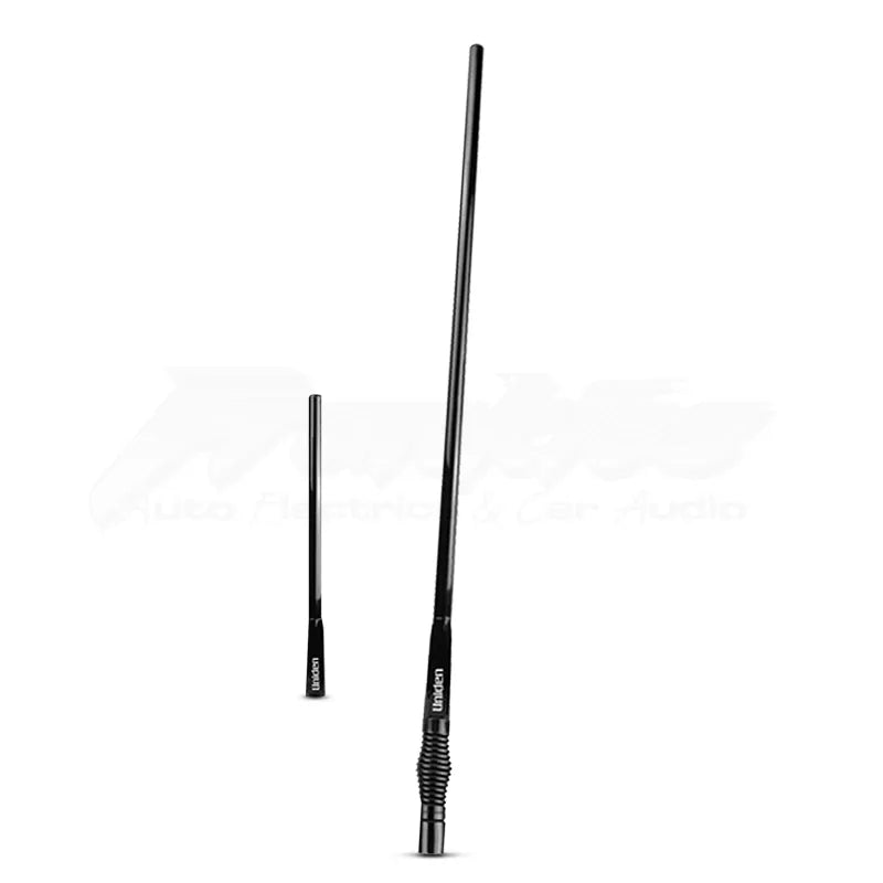 Uniden ATX970TWIN Heavy Duty Fibreglass Raydome Dual Removable Whip Pack – Black (6.6/3.0 dBi Gain)