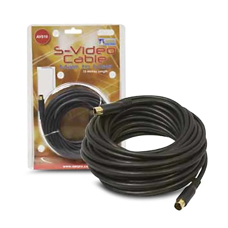 Aerpro AVS10 10 Metre 1 Male to 1 Male S-Video Cable
