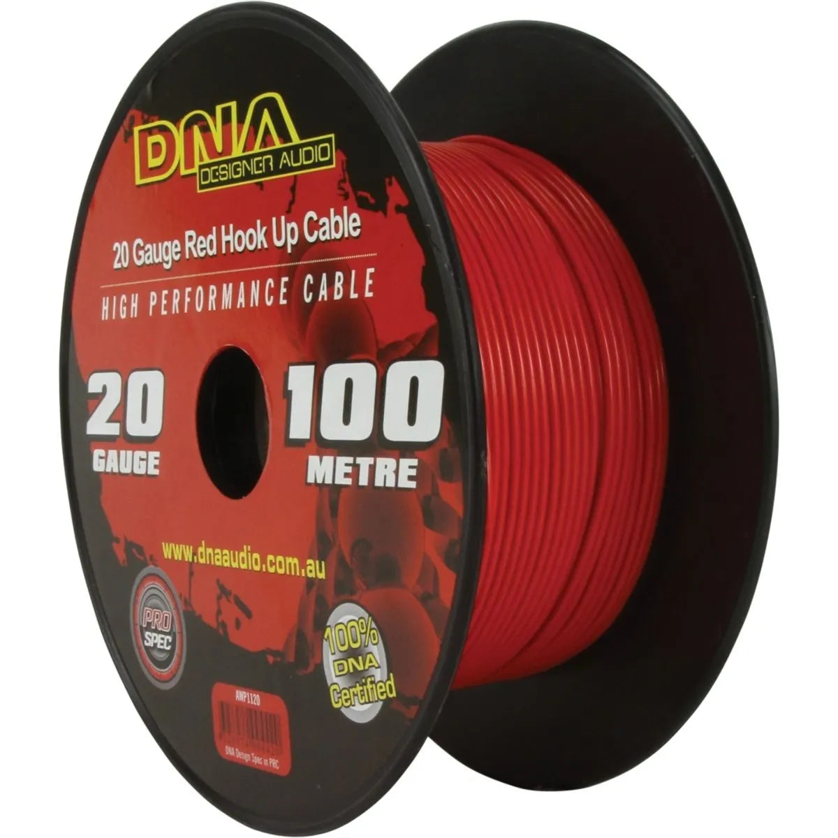 DNA AWP1120 100m of 20 Gauge Hookup Power Cable Red