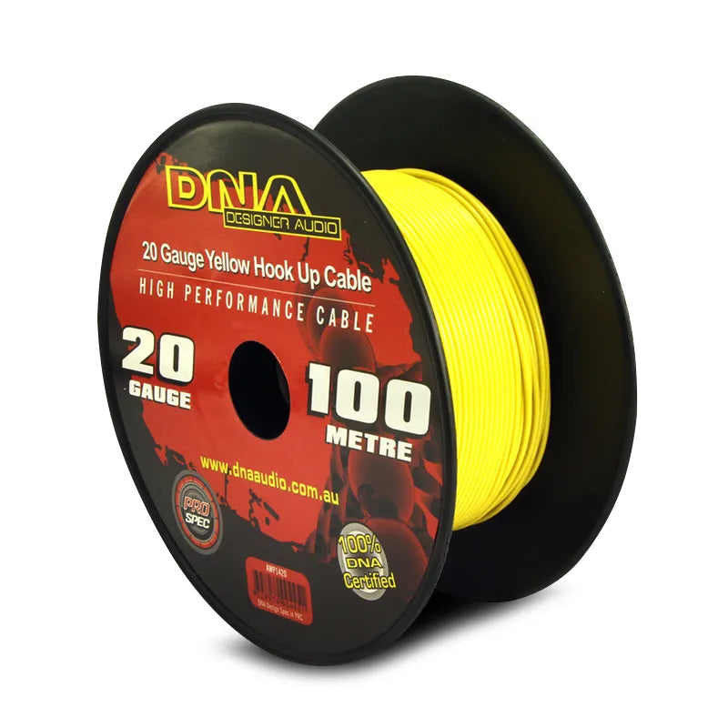 DNA AWP1420 100m of 20 Gauge Hookup Power Cable Yellow