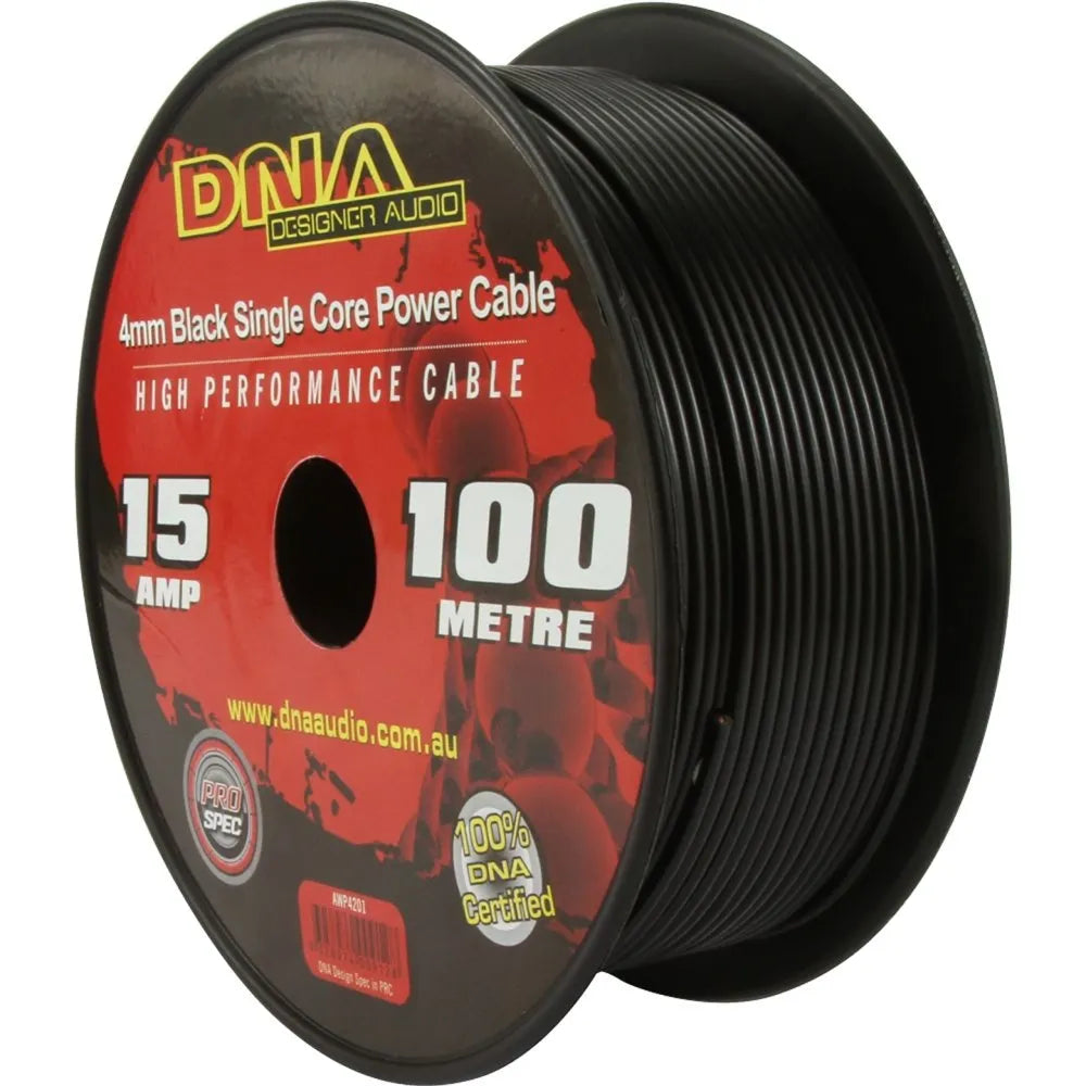 DNA AWP4201 100m of 4mm Single Core Power Cable Black