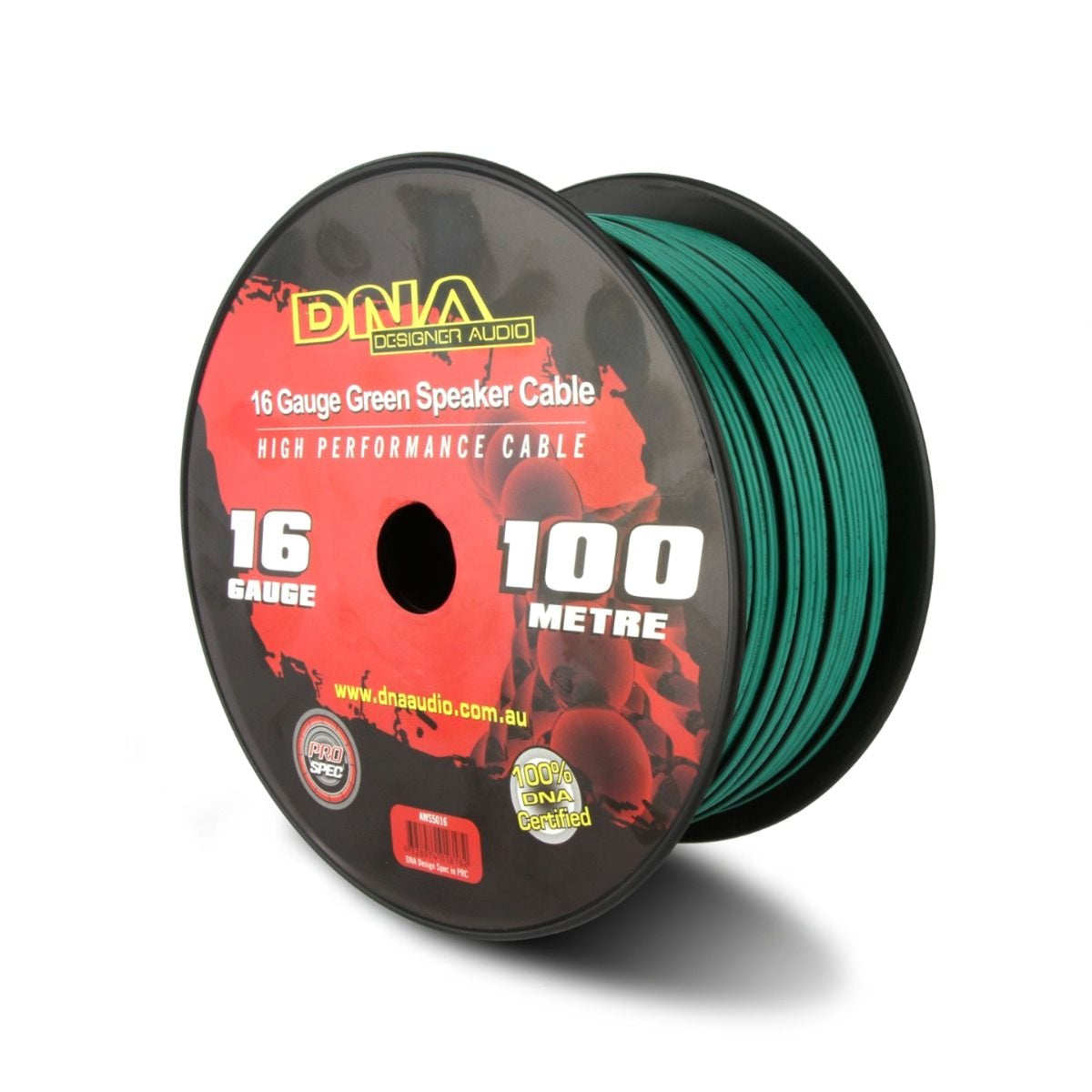 DNA AWS5016 100m of 16 Gauge Green Speaker Cable
