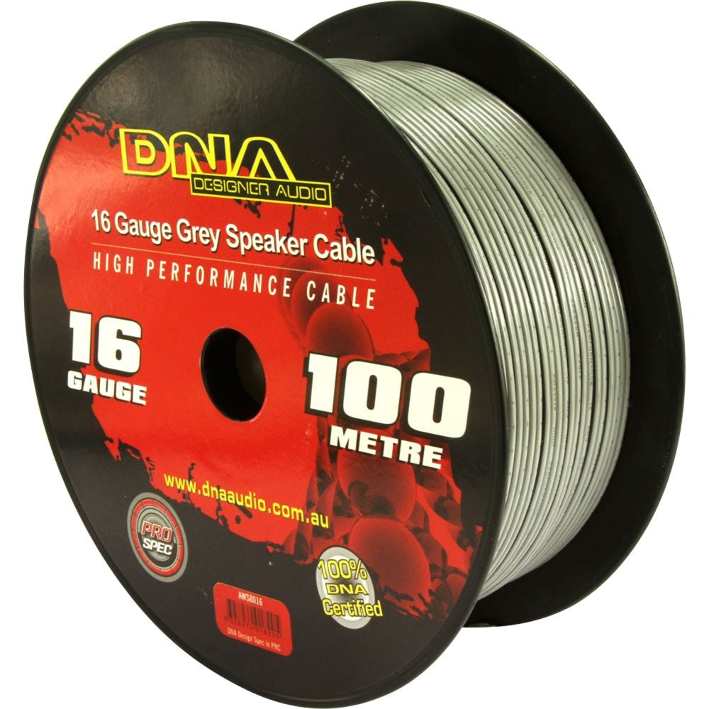 DNA AWS8016 100m of 16 Gauge Grey Speaker Cable