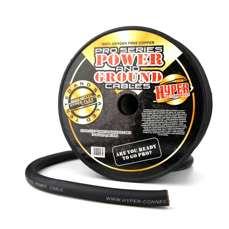 Hyper Connections B0AWG-METER Hyper-Flex™ 0GA Frosted Black OFC Cable - Sold Per Metre