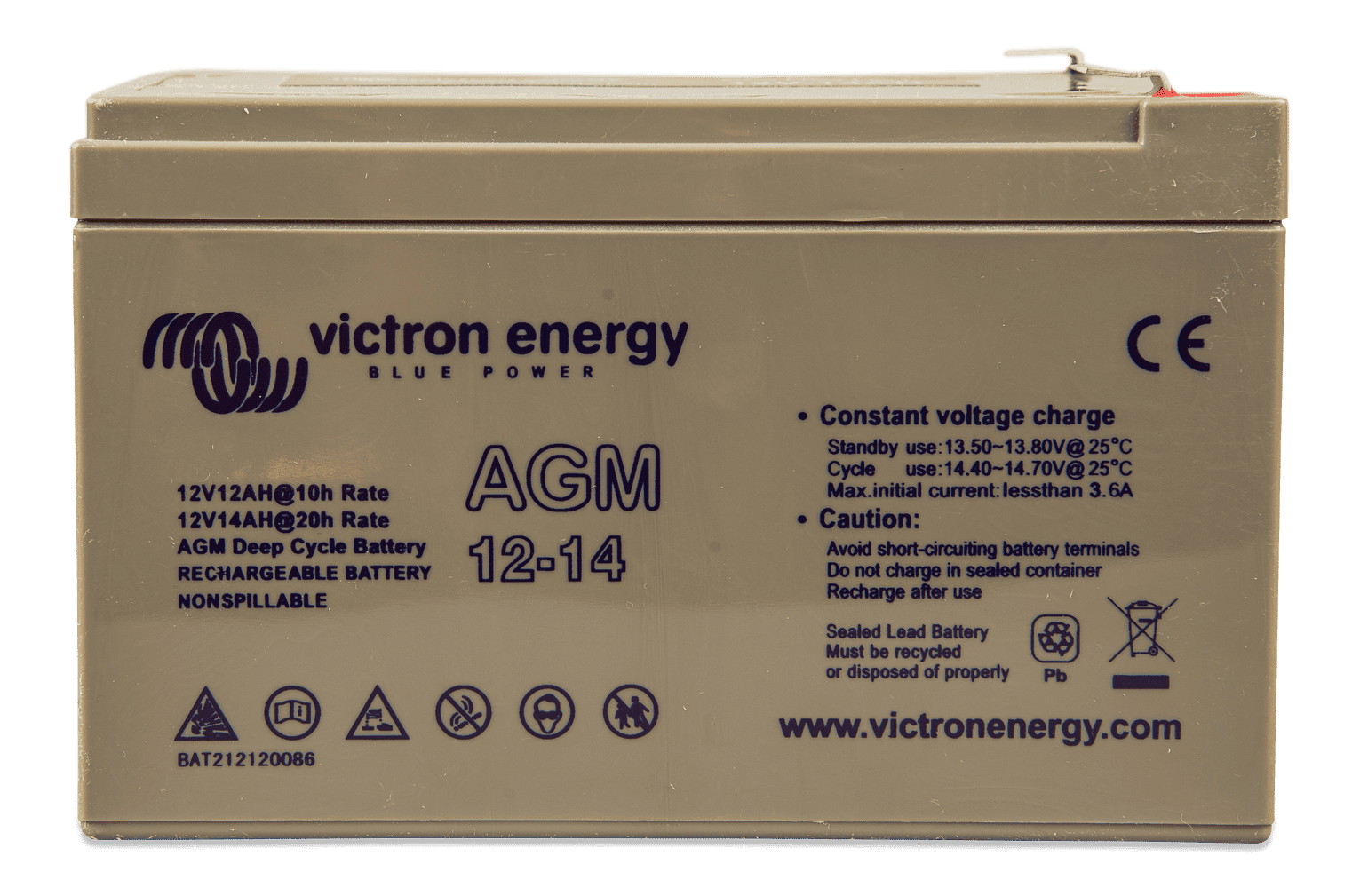 Victron Energy BAT212120084 12V/14Ah AGM Deep Cycle Battery Charger