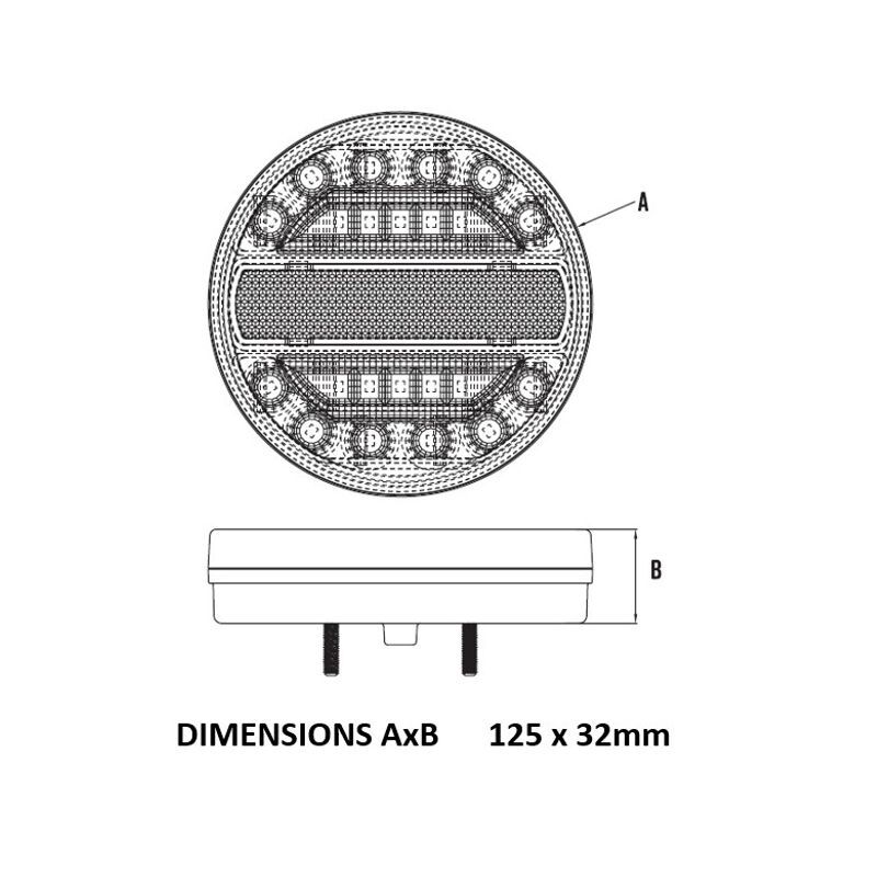 Roadvision BR125ARR LED Rear Combination Lamp - Stop/Tail/Indicator/Reflector