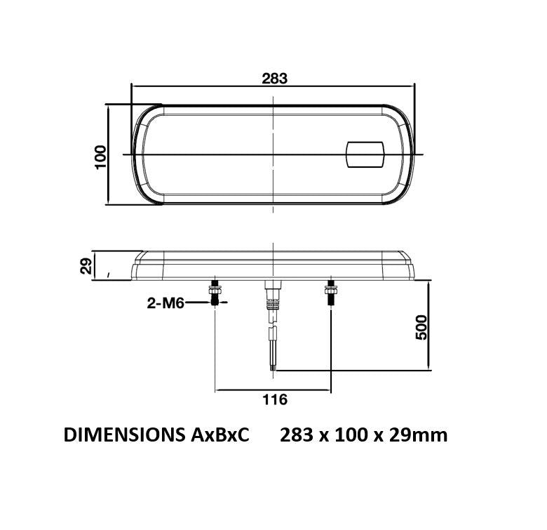 Roadvision BR280ARW LED Combination Lamp Stop Tail Ind Reverse Fog