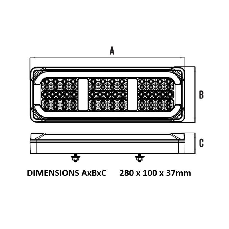 Roadvision BR281ARW LED Rear Combination Lamp - Stop/Tail/Sequential Indicator/Reverse/Reflector
