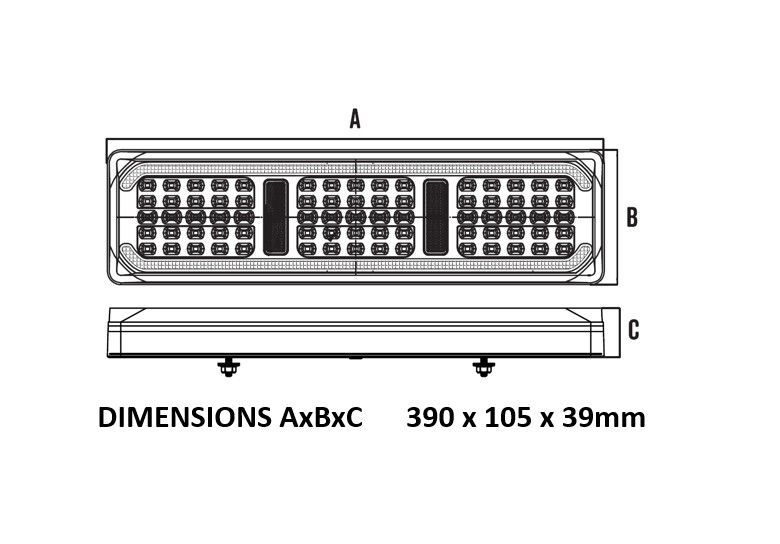 Roadvision BR390ARW LED Rear Combination Lamp - Stop/Tail/Sequential Indicator/Reverse/Reflector