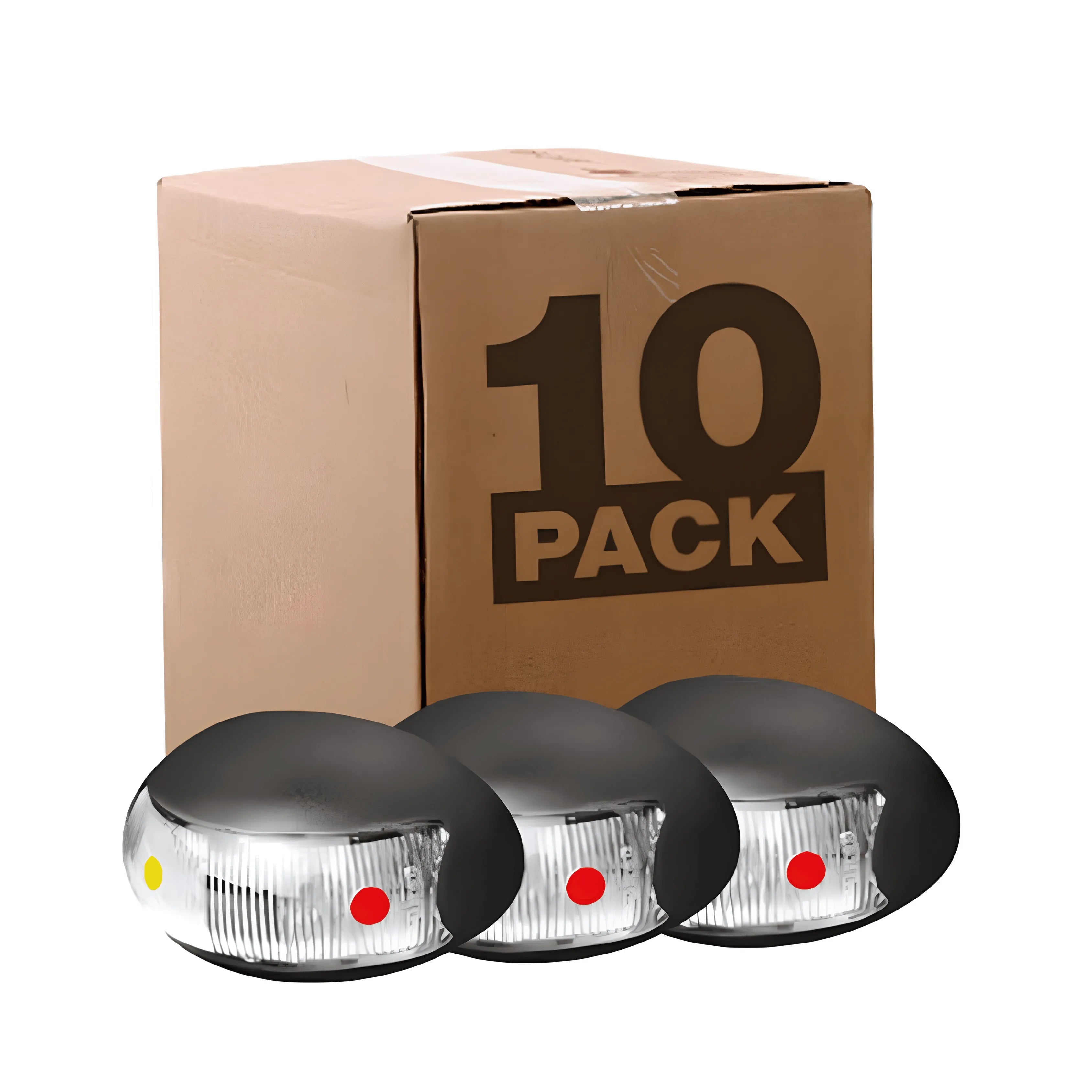 Roadvision BR3ARLB10 LED Side Marker Lamp Red Amber Oval 10 Pack