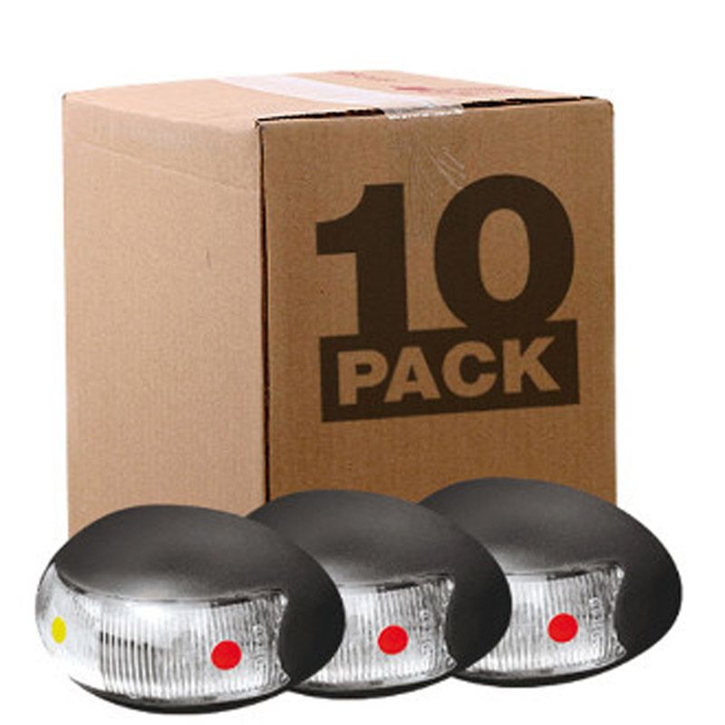 Roadvision BR3ARLB10 LED Side Marker Lamp Red Amber Oval 10 Pack
