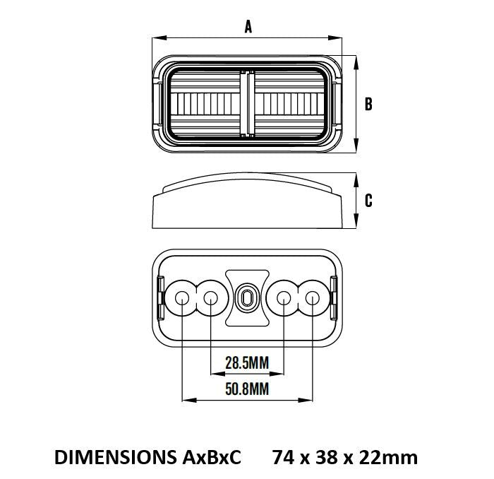 Roadvision BR8A LED Indicator and Clearance Light Amber 10-30V