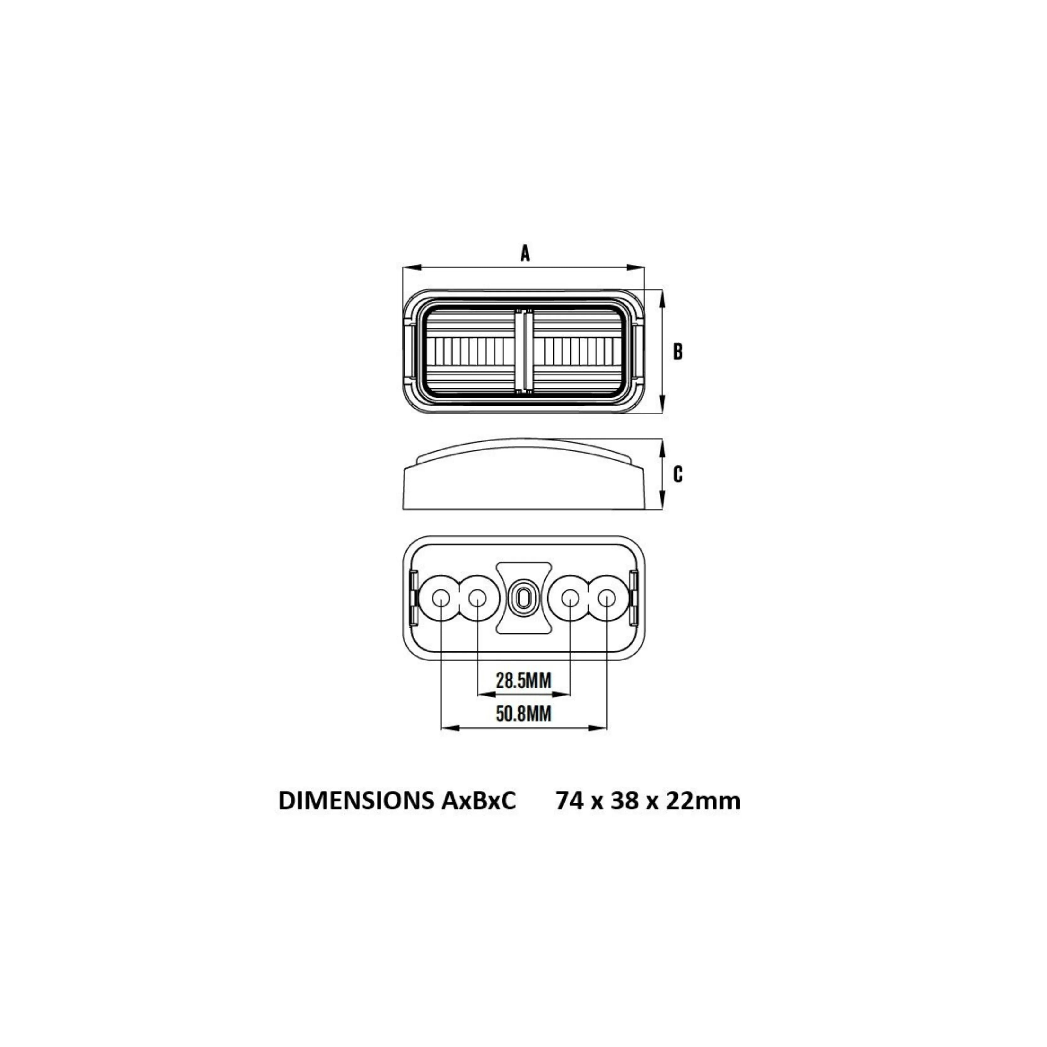 Roadvision BR8R LED Clearance Light Red 10-30V Polycarbonate