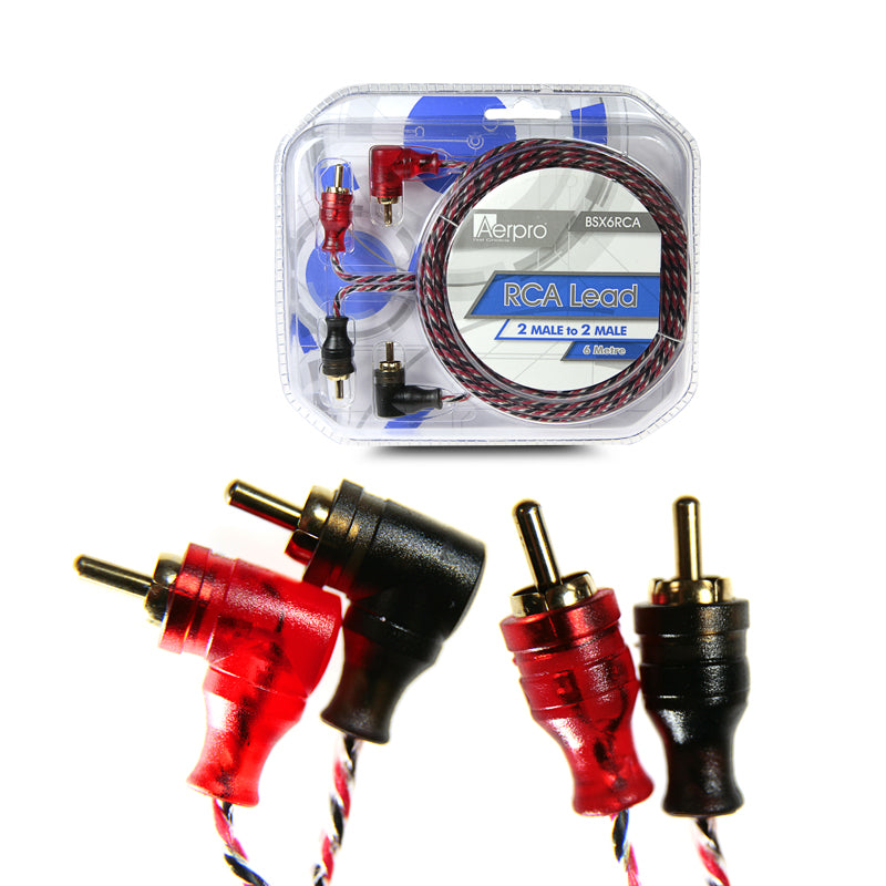 Aerpro BSX6RCA Bassix 6.0M RCA Lead 2M -2M R/A