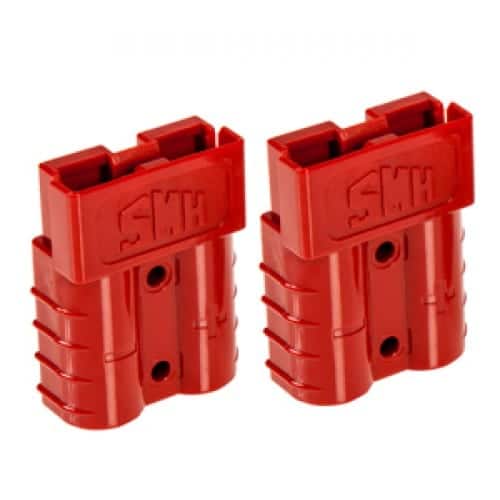 BAINTECH BTA502-RED 50A Anderson Plug 2-Pack - Red Keyed Connector Pair for Voltage Segregation and System Isolation
