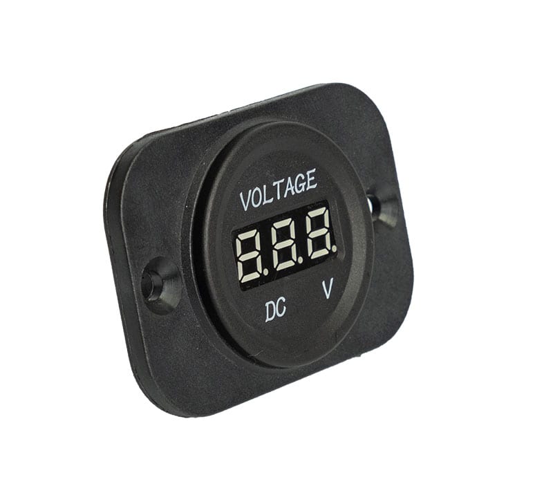 BAINTECH BTCIGAVOLT LED Volt Meter - Flush Mount Digital Voltmeter with Red LED Display for 12V/24V Battery Monitoring