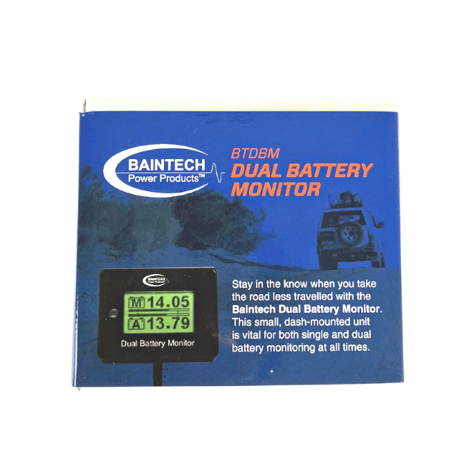 BAINTECH BTDBM Dual Battery Monitor - Digital Voltage Display and State of Charge Monitoring for Dual Battery Systems