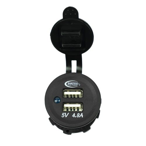 BAINTECH BTDUALUSB4.8 Dual USB Socket 4.8A - Universal 12V/24V DC to 5V USB Charging Solution for Tablets and Smartphones