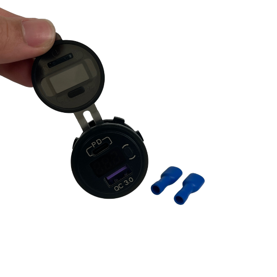 BAINTECH BTQC3.0+TYPE C+VOLT QC3.0 USB Socket Plus USB-C Plus Digital Display Voltmeter