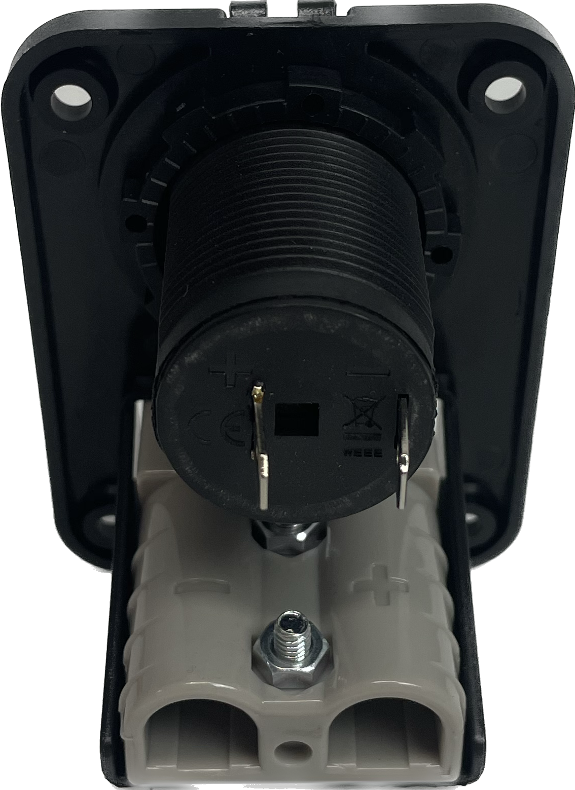 BAINTECH BTSAPP+CIGA Single Anderson Plug & Ciga Socket Flush Mount Panel - Dual-Purpose 50A Heavy-Duty Mounting System for Solar, Dual Battery & 12V Accessories