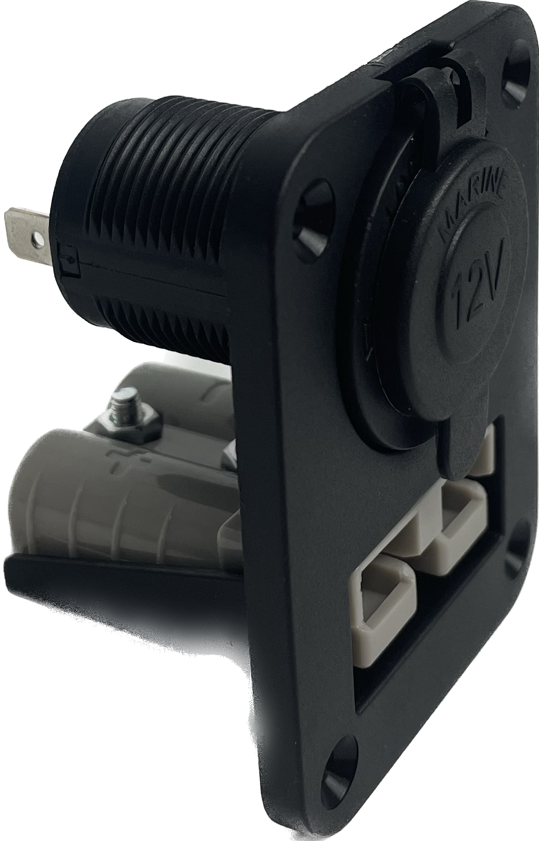 BAINTECH BTAnderson/Ciga Surface Mount Anderson Plug & Ciga Socket Panel - Versatile 50A Dual-Connection Mounting System for 4WD, Caravan & Marine