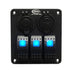 Baintech BTSWITCH3 Aluminium Rocker 3 Switch Panel 12V/24V - Pre-Wired Power Distribution Panel with USB Charging and Cigarette Socket