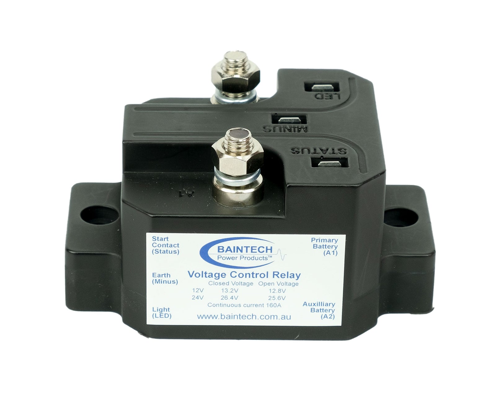 BAINTECH BTVCR160 12V & 24V 160A Voltage Control Relay - Dual Battery Isolator for 4WD, Caravan & Marine