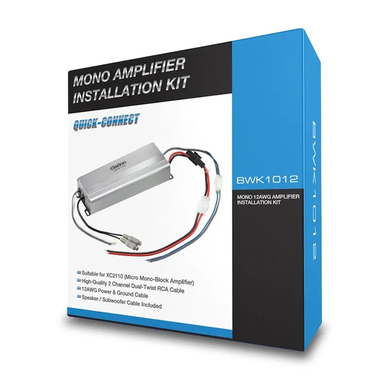 Clarion BWK1012 Quick-Connect Mono 12AWG Amplifier Wiring Installation Kit