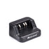 Midland CA-PRO5X single desktop charger with drop-in cradle design for PRO5X UHF LMR hybrid radio.
