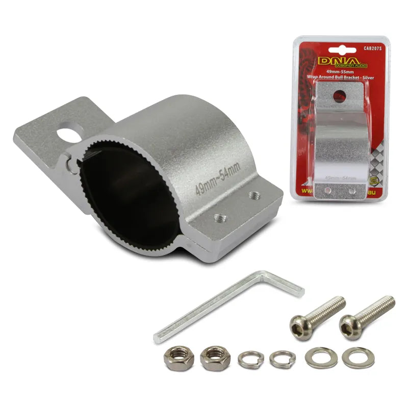 DNA CAB207S 49mm-55mm Wrap Around Bull Bar Bracket - Silver