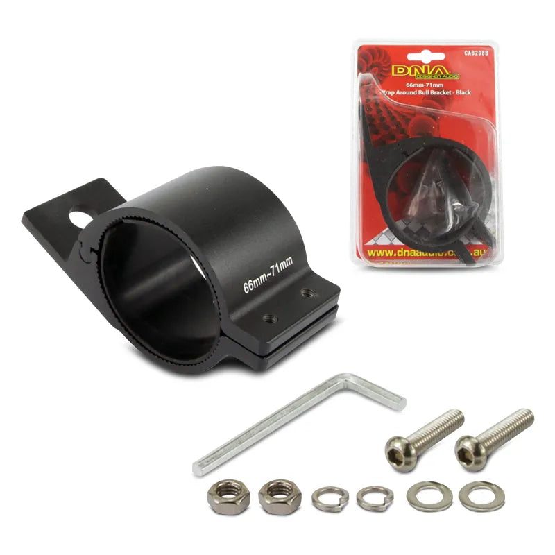 DNA CAB208B 66mm-71mm Wrap Around Bull Bar Bracket - Black