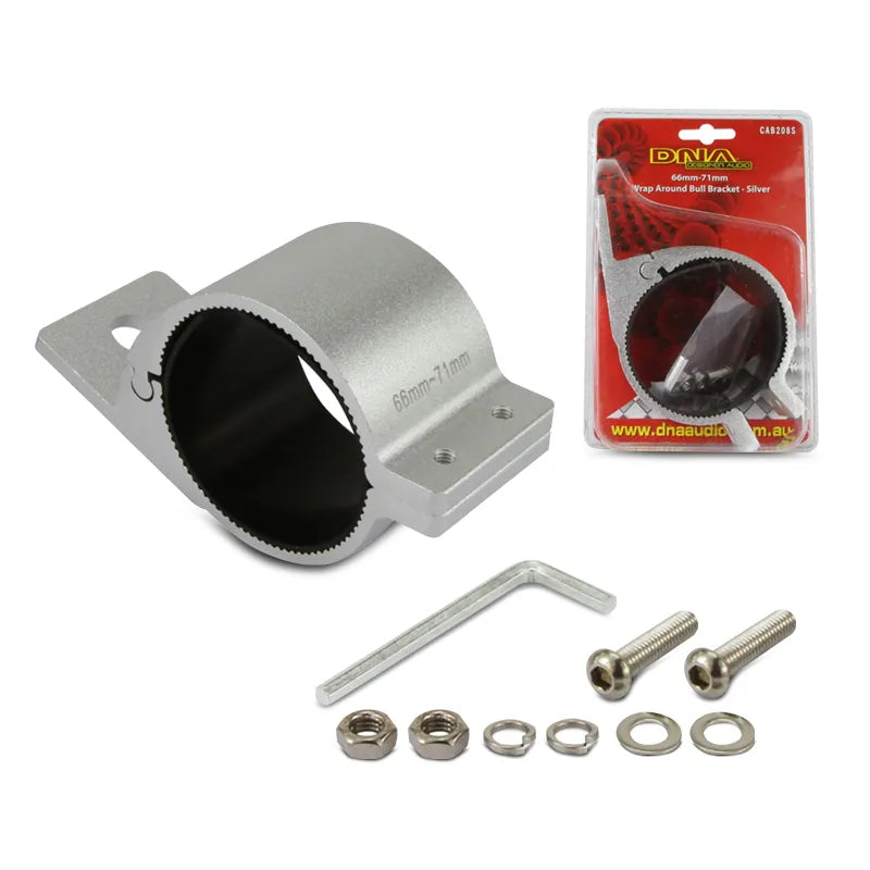 DNA CAB208S 66mm-71mm Wrap Around Bull Bar Bracket - Silver