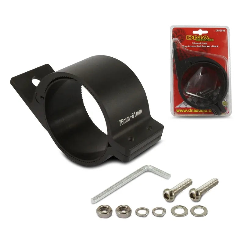 DNA CAB209B 76mm-81mm Wrap Around Bull Bar Bracket - Black