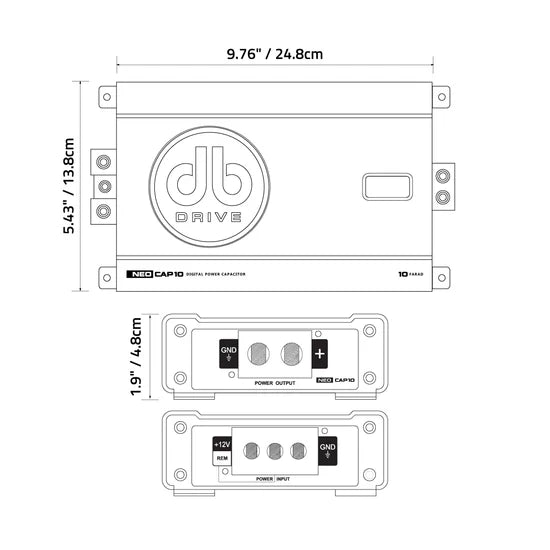 DB Drive CAP10 10 Farad Digital Capacitor - DB Drive High-Performance Power Capacitor