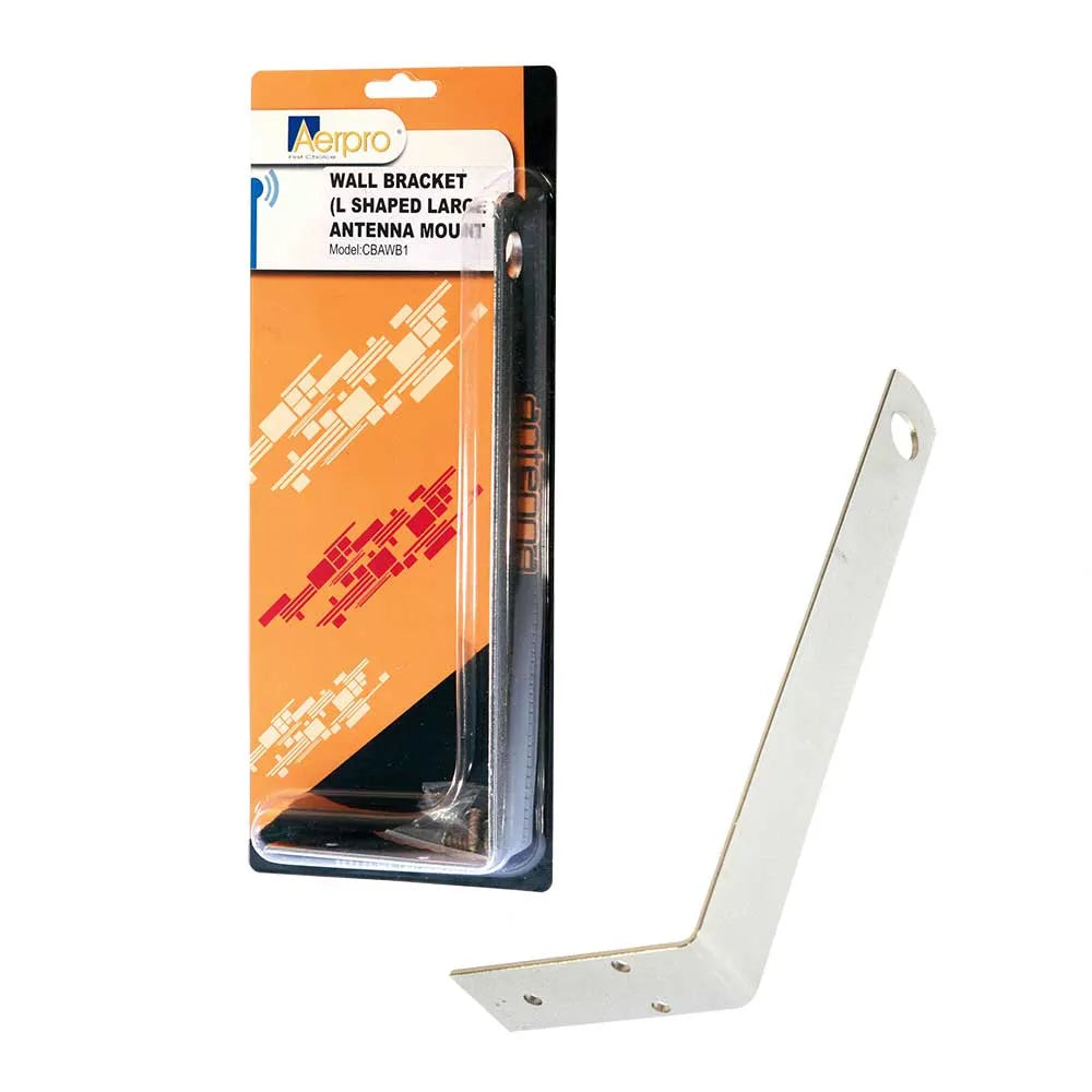 Aerpro CBAWB1 Silver Wall Mount L-Shaped UHF Antenna Bracket