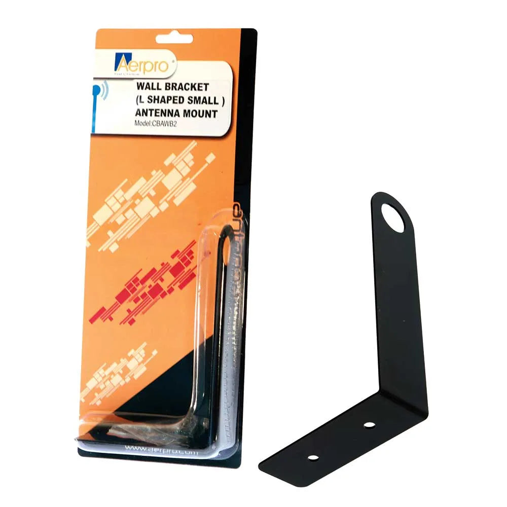 Aerpro CBAWB2 Black Wall Mount Small L-Shaped UHF Antenna Bracket