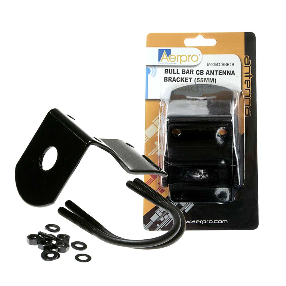 Aerpro CBBB4B Black Universal Bull Bar Mount UHF Antenna Bracket