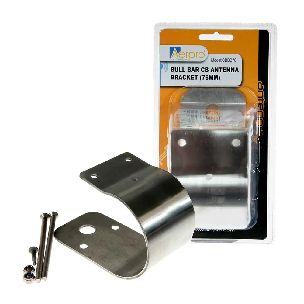 Aerpro CBBB76 76mm Stainless Steel CB Antenna Bull Bar Bracket