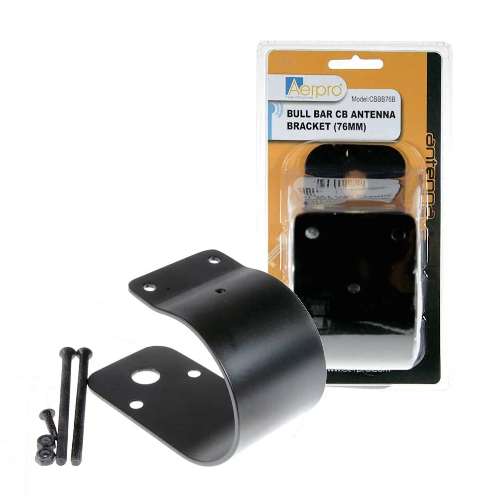 Aerpro CBBB76B 76mm Wrap-Around Bullbar Mount UHF Antenna Bracket - Black