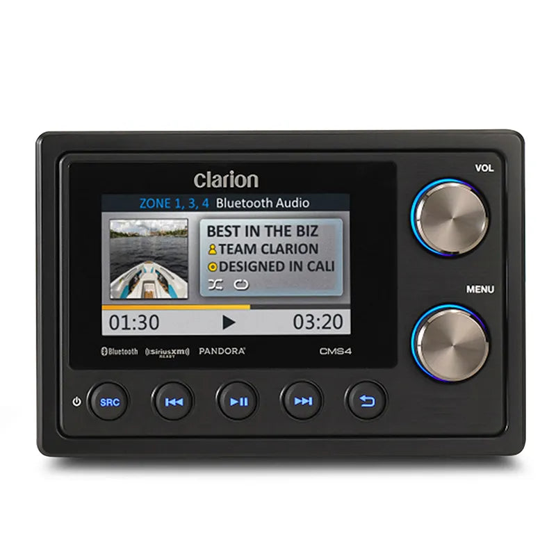 Clarion CMS4 Marine "Black Box" Digital Media Receiver With Watertight Commander